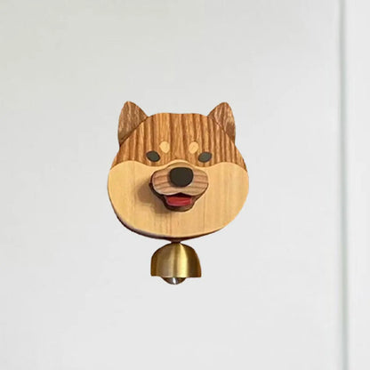 Fun Shiba Dog Doorbell Wood Button