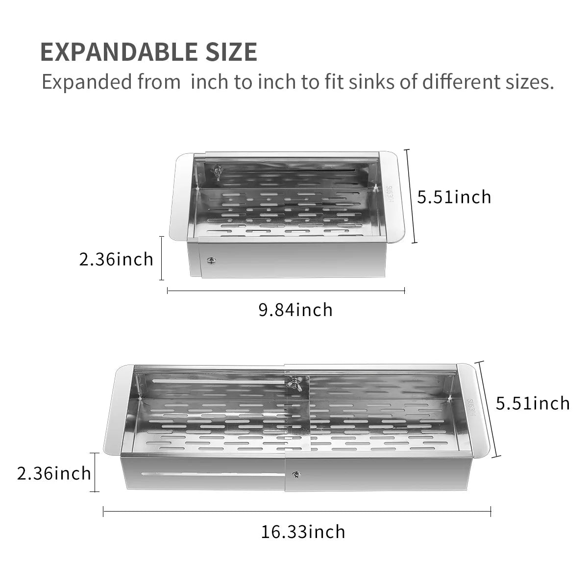 Space Saving Stainless Steel Sink Veggie Strainer Basket