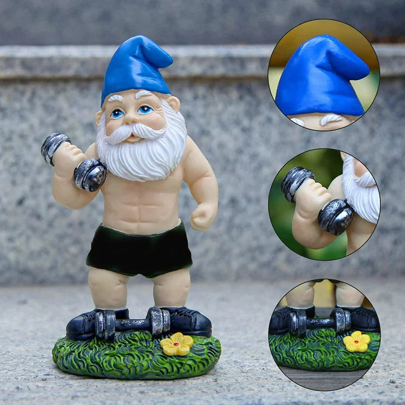 Comical Gnome Resin Statue for Outdoor Decor