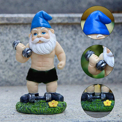 Comical Gnome Resin Statue for Outdoor Decor