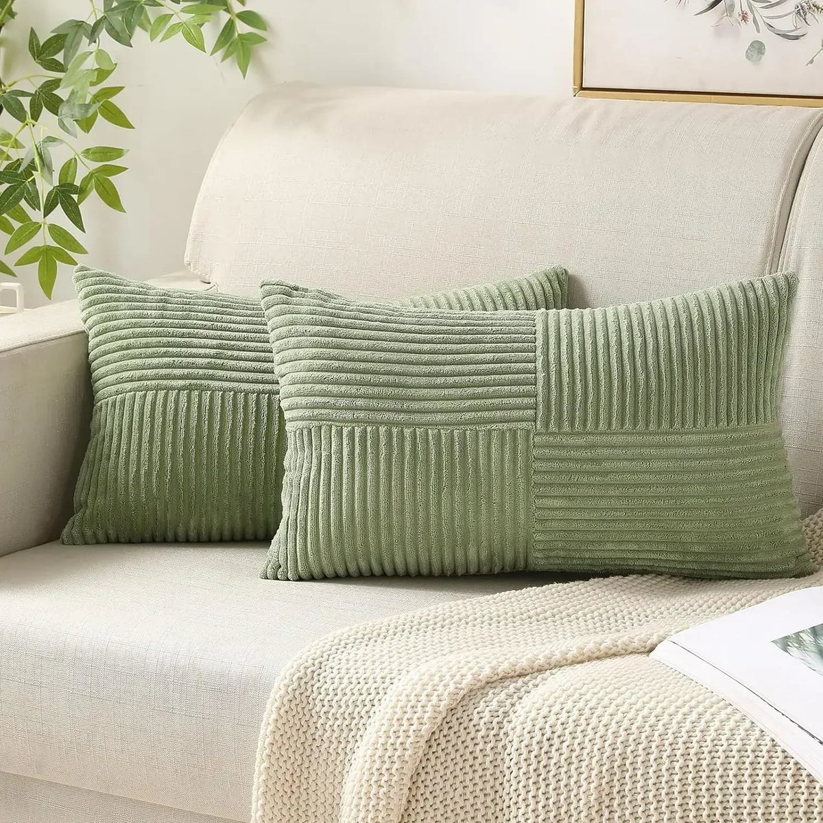 Soft Striped Velvet Cushion Covers