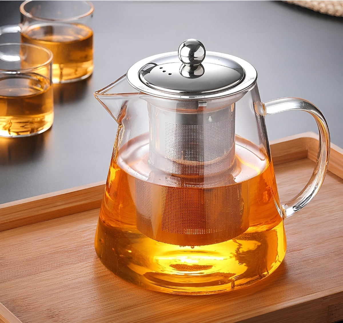 Premium Tea Infuser Glass Teapot with Steel Filter