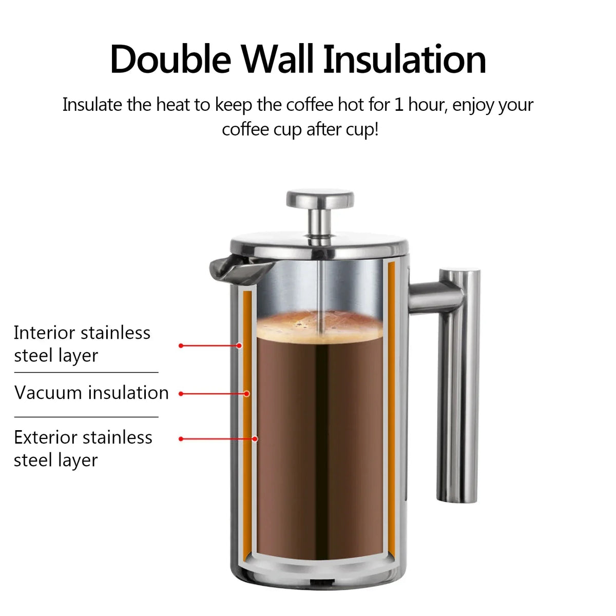 Premium Metal French Coffee Brewer - Yeezlab