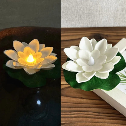 Floating Floral Pond Lamp with LED Sensor Light