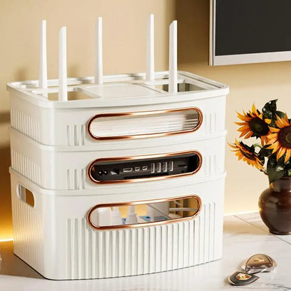 Protective Mesh Home Router Storage Container Box