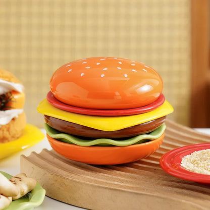 Small Layered Burger Ceramic Dish Set - Yeezlab