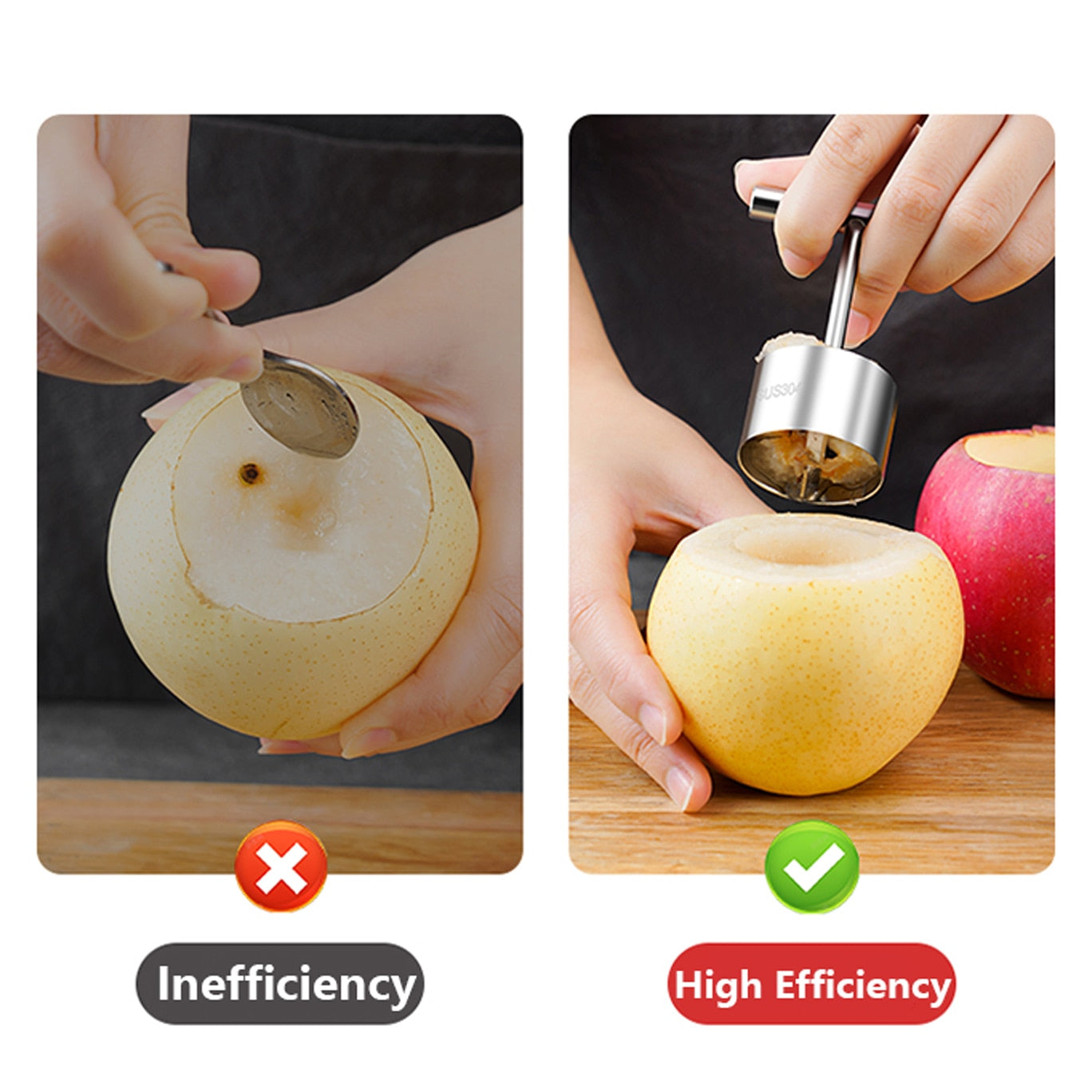 Quick Fruit Veggie Corer Tool