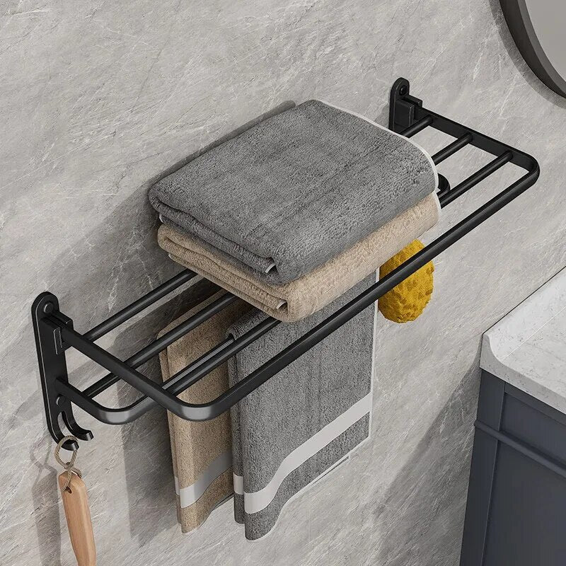 Compact Folding Aluminum Towel Stand