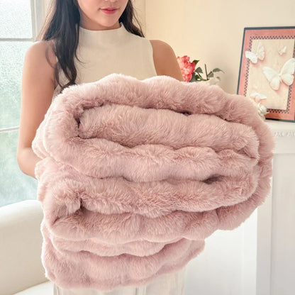 Ultra Soft Double Layer Faux Fur Throw Blanket