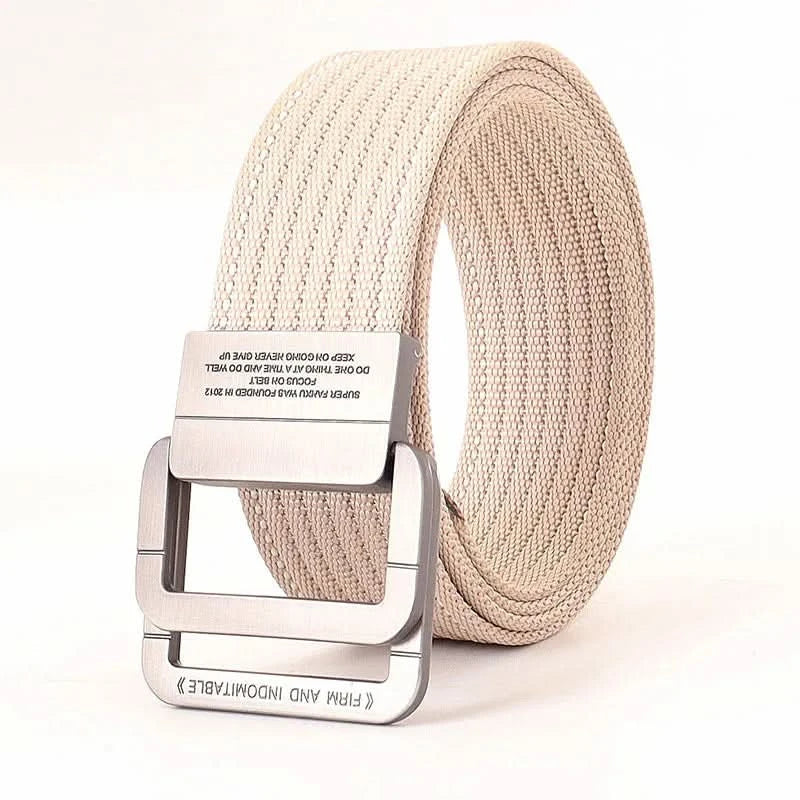 Casual Canvas Web Belt - Adjustable Metal Buckle