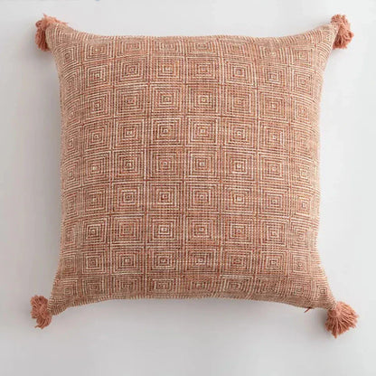 Stylish Home Cushion Cover with Decorative Tassels