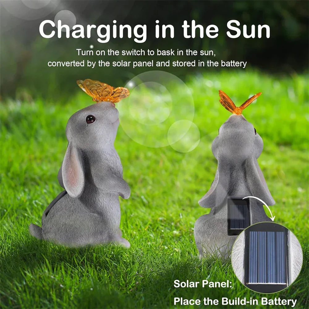Colorful Bunny Solar Yard Lamp