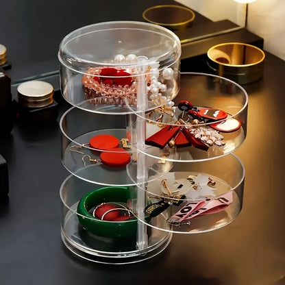 Clear Rotating Jewelry Organizer Box