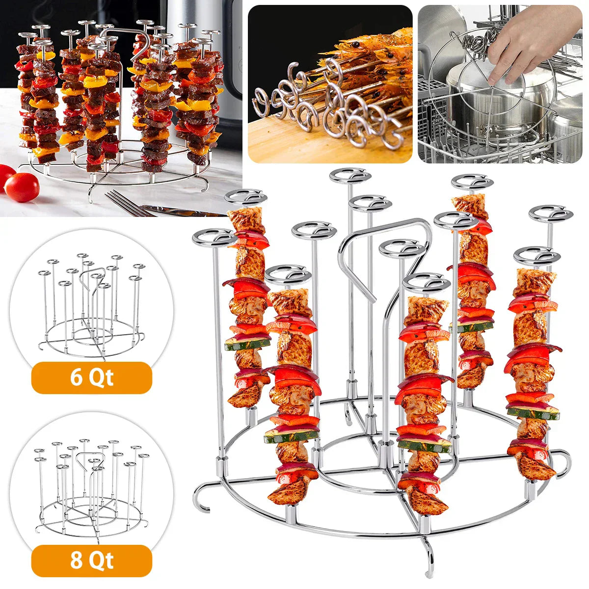 Compact Air Fryer Kebab Grill Stand