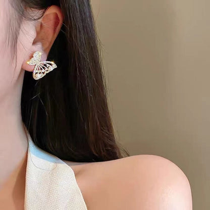 Sparkly Crystal Korean Butterfly Fashion Earrings