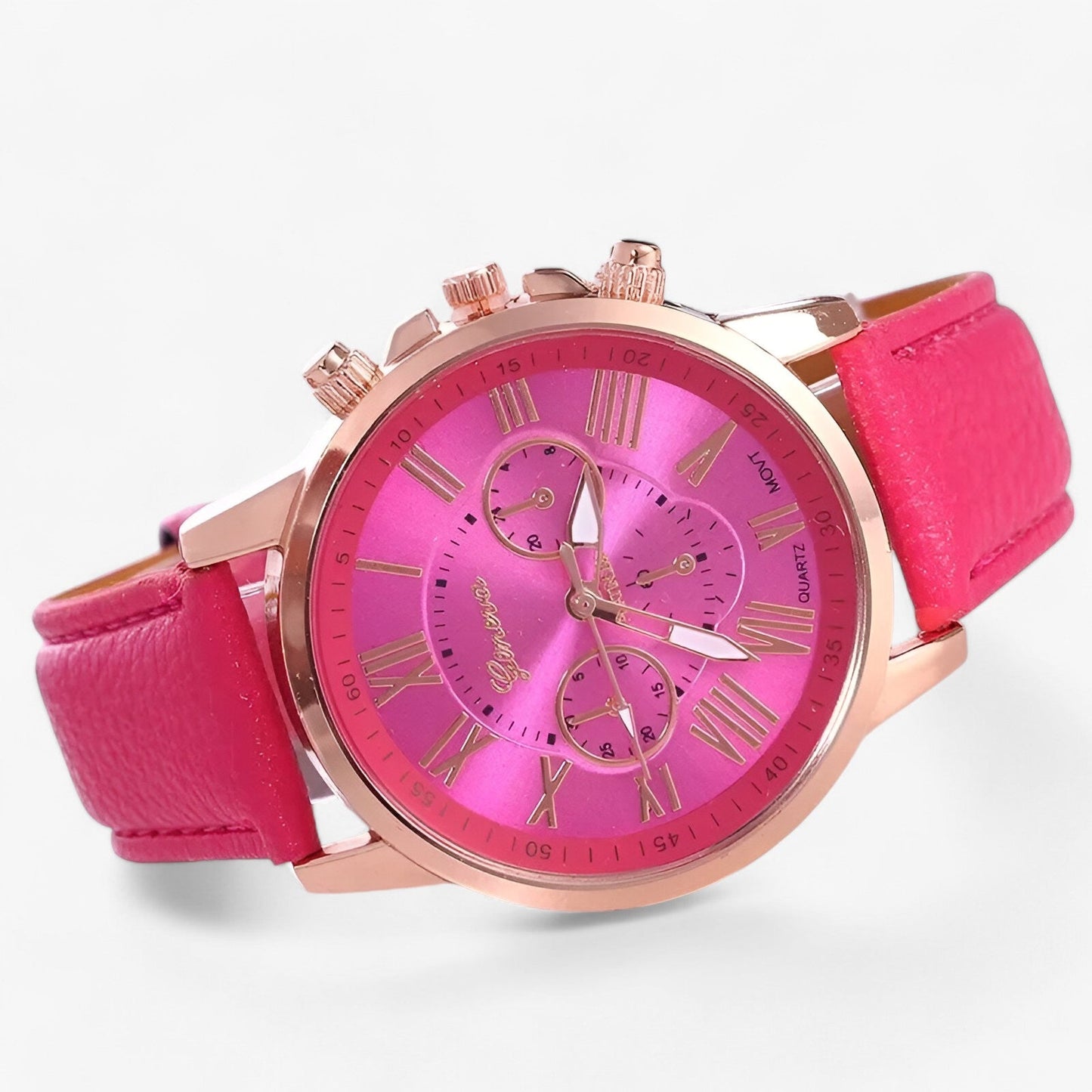 Waterproof Leather Strap Women's Watch 42mm