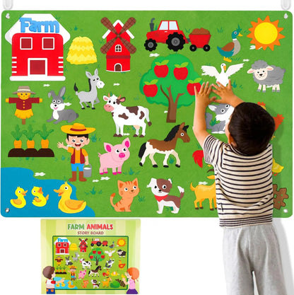 Educational Farm Animal Play Felt Board Set