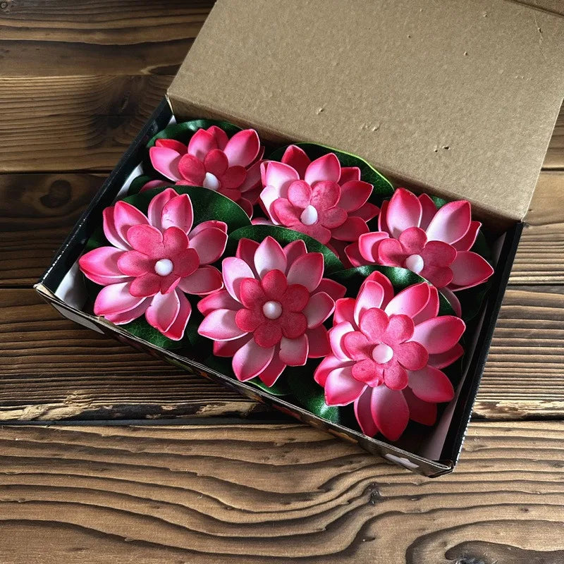 Floating Floral Pond Lamp with LED Sensor Light