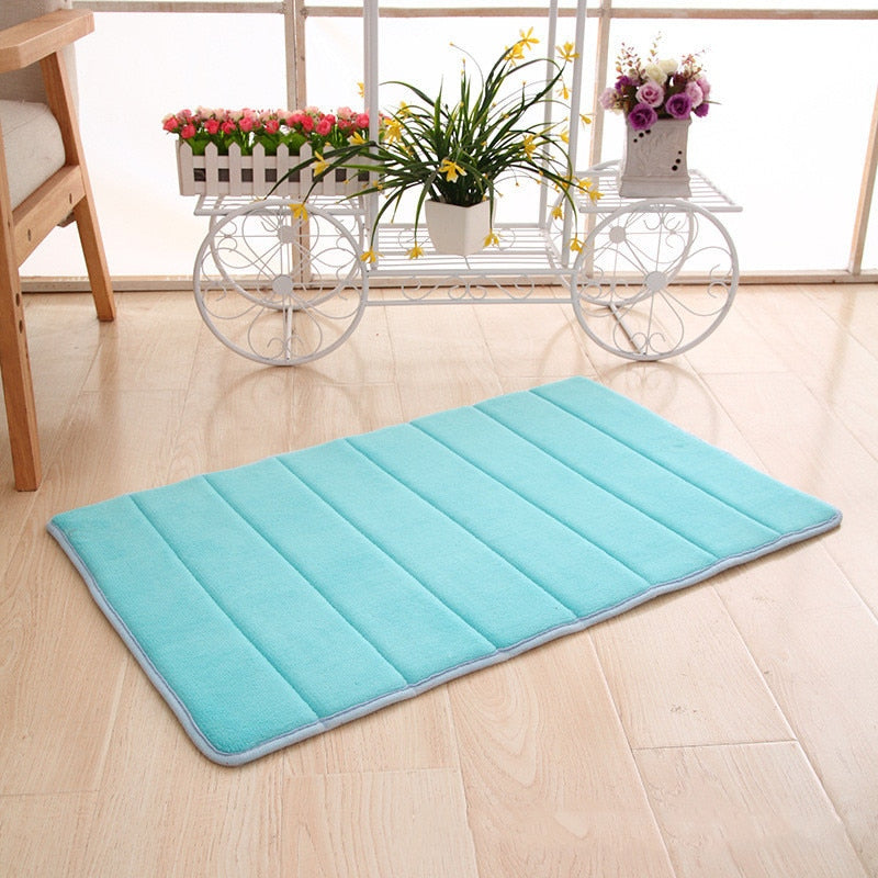 Plush Memory Foam Bath Mat with Anti Slip Bottom