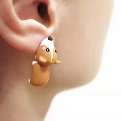 Fun Animal Face Cartoon Stud Earrings