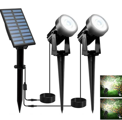 Solar Powered Garden Spotlight Duo Color LED