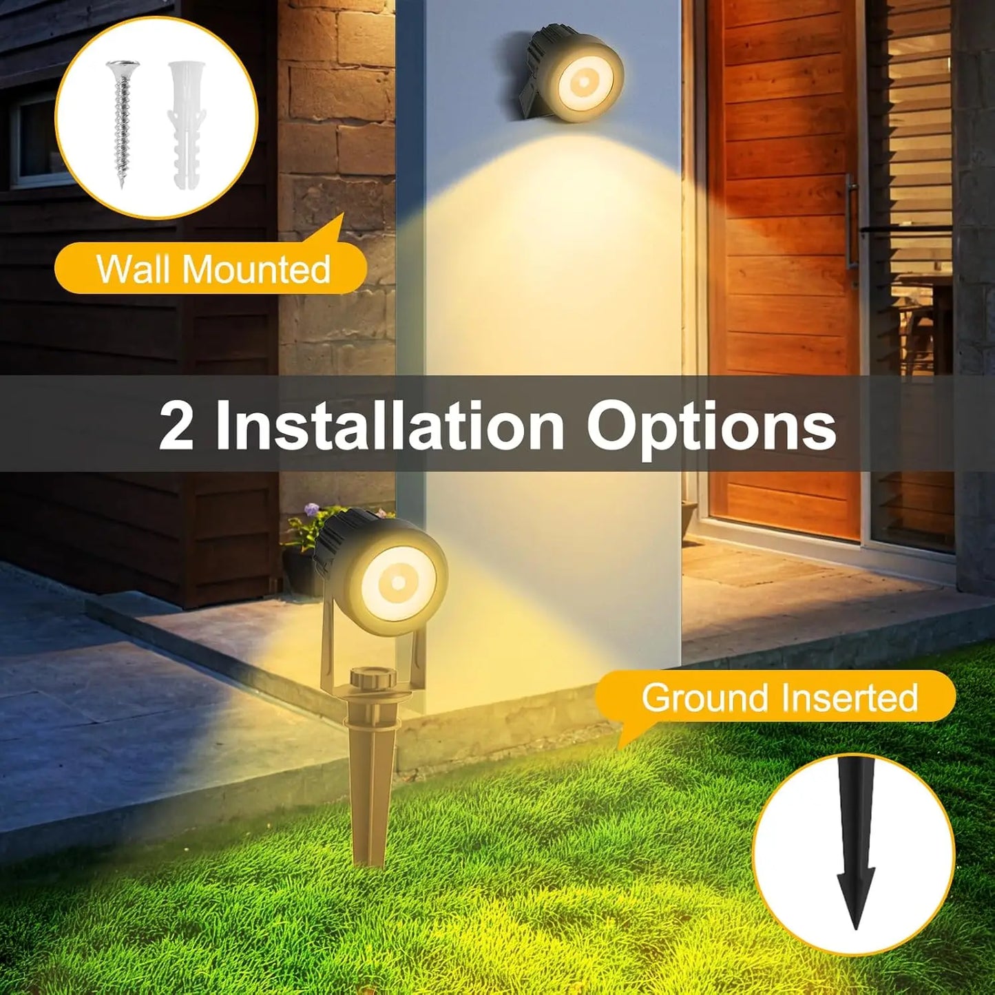 Solar Powered Garden Spotlight Duo Color LED