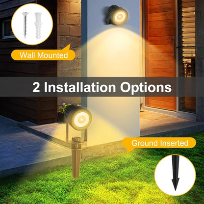Solar Powered Garden Spotlight Duo Color LED