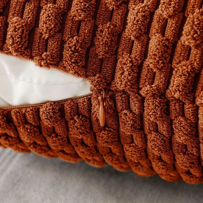 Plush Striped Velvet Accent Pillow in Chic Bohemian Style