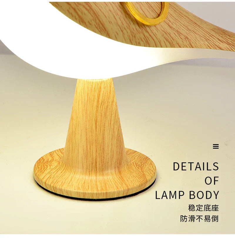 Natural Wood Bird Table Night Light