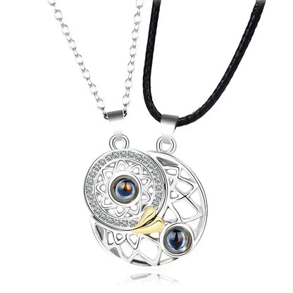 Romantic Heart Magnetic Lovers Necklace Set