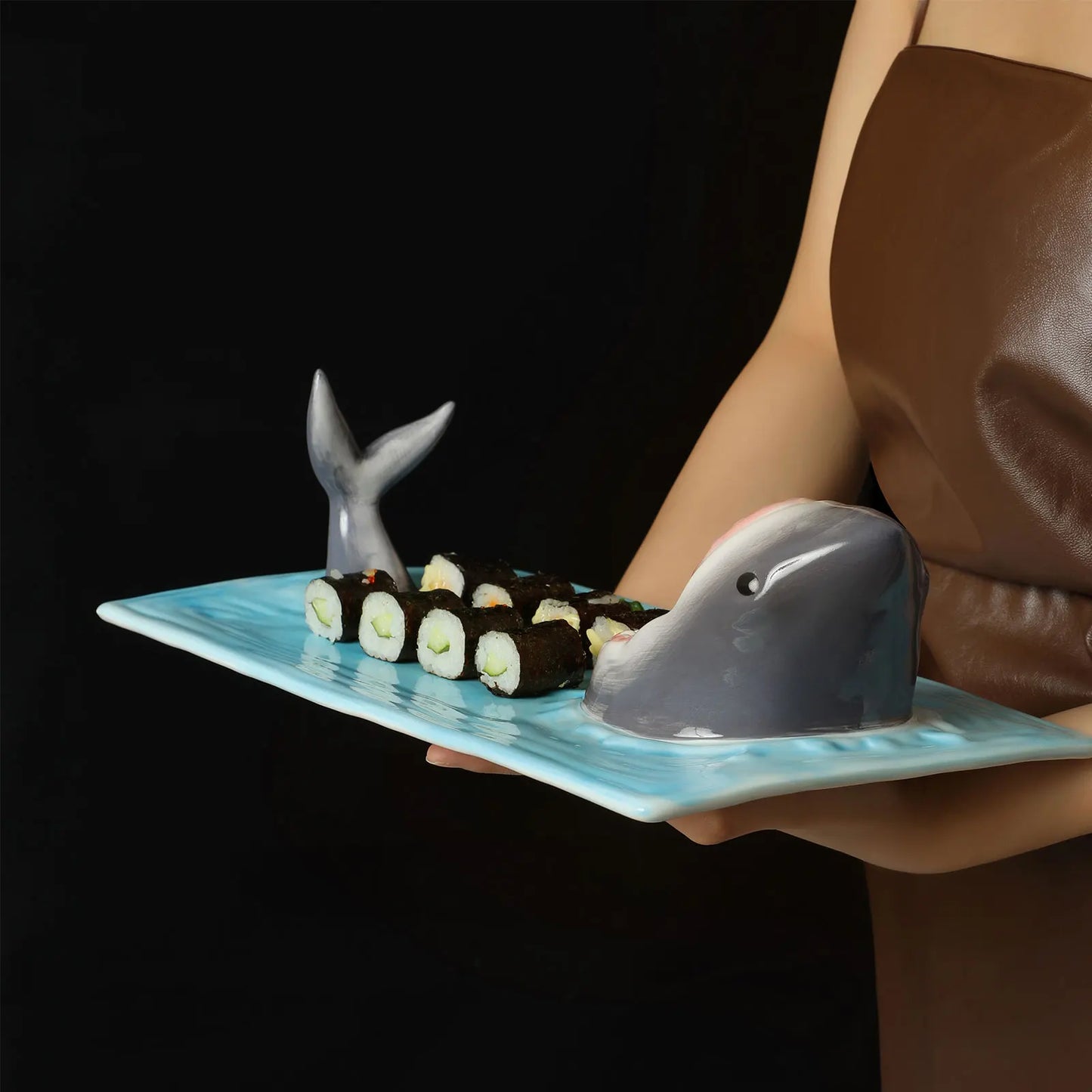 Stylish Shark Shaped Sushi Serving Plate