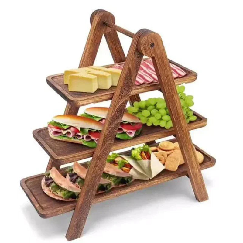 Rustic Wooden Serving Platter & Snack Tray - Yeezlab
