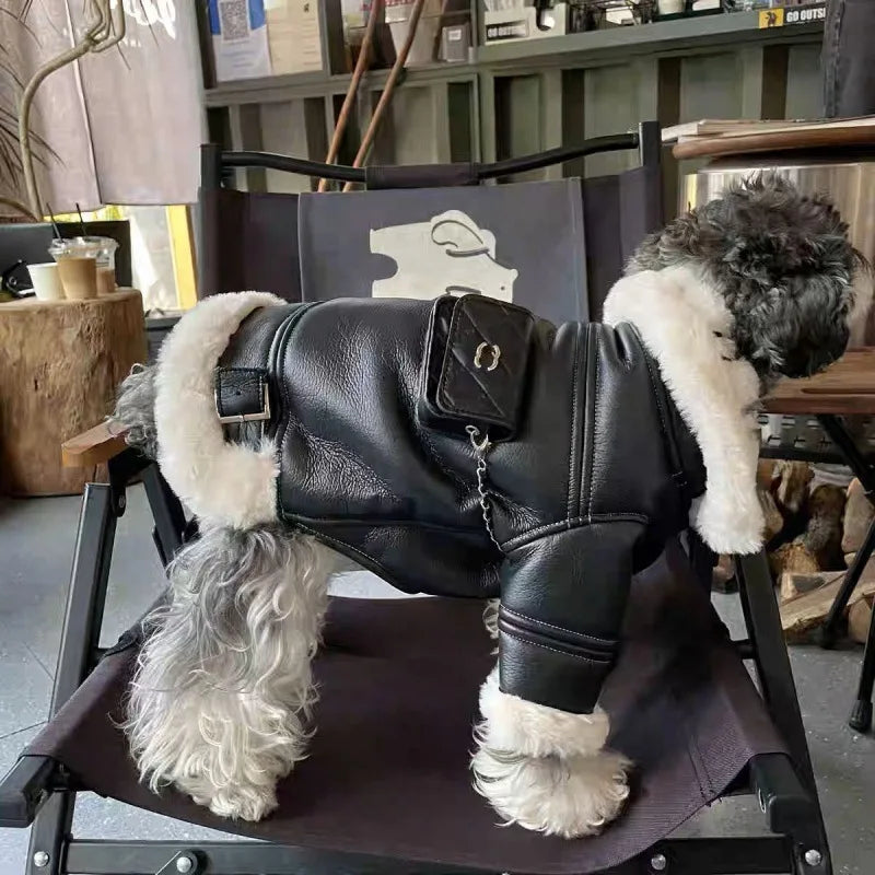 Waterproof Pet Motorcycle Jacket Cotton Dog Coat