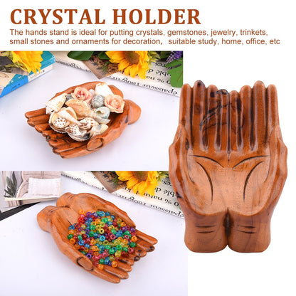 Handcrafted Wooden Prayer Hand Candy Dish Home Decoration - Yeezlab
