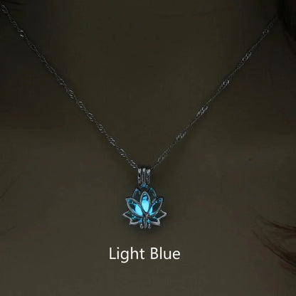 Glowing Moonlight Lotus Pendant Necklace - Yeezlab