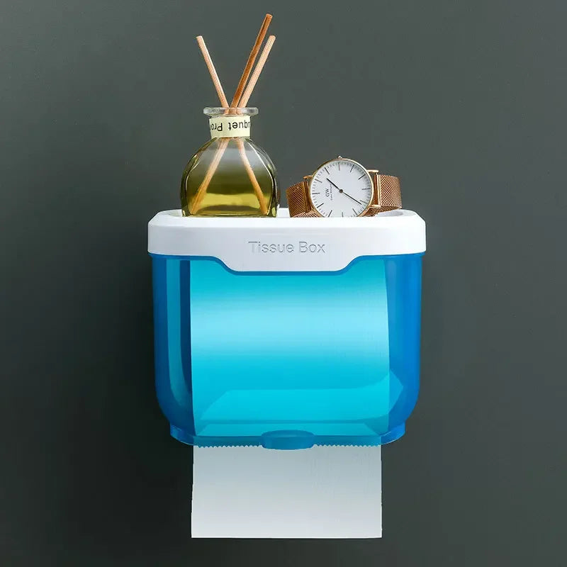 Stylish Wall Mount Toilet Paper Holder with Storage - Yeezlab
