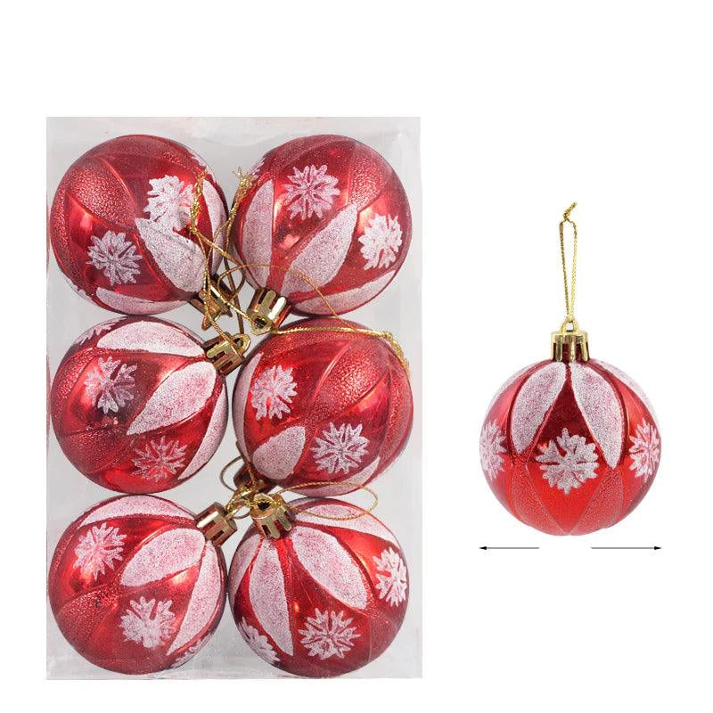 Beautiful Glass Christmas Tree Ornaments Set of 6
