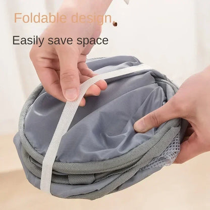 Collapsible Laundry Hamper with Pocket and Sturdy Frame