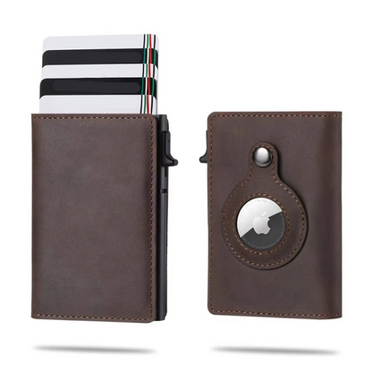 Slim RFID Leather Wallet with Card Slot & Tracker Pocket
