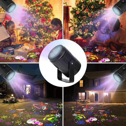 Colorful LED Snowflake Projector Light Show