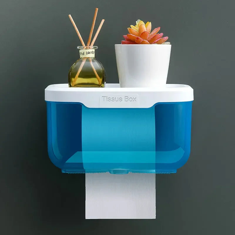 Stylish Wall Mount Toilet Paper Holder with Storage