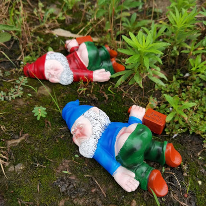 Funny Drunk Garden Gnome Outdoor Decor Statue