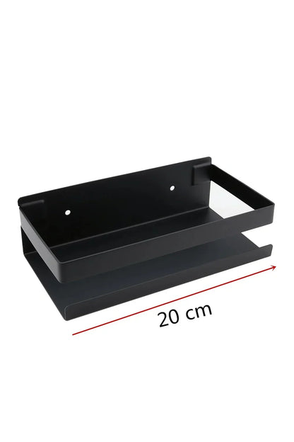 Sleek Wall Mounted Black Shelves