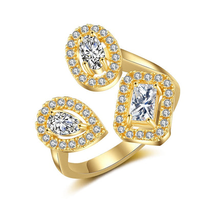 Sparkling Drop Zircon Fashion Adjustable Ring