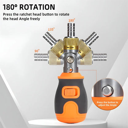 Compact 8-in-1 Multi Tool Ratchet Screwdriver Set