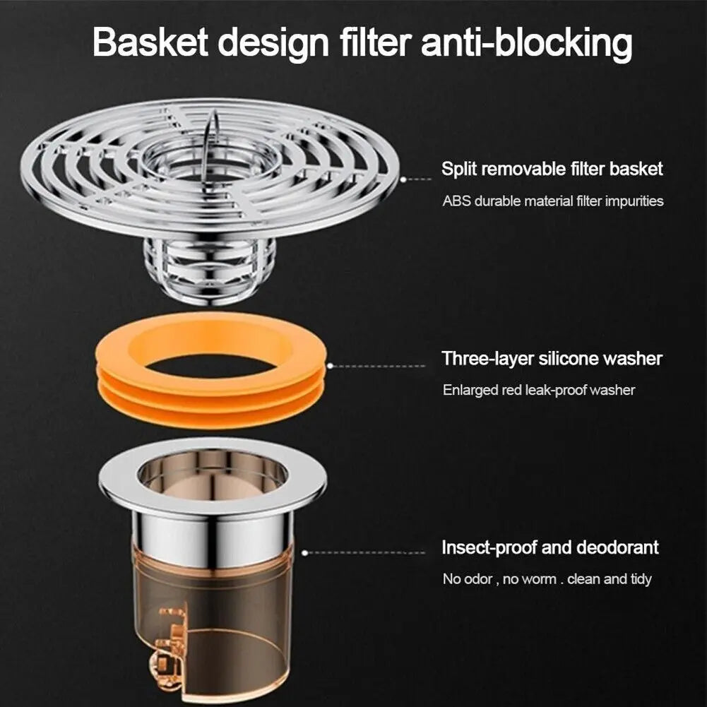 Easy Clean Bathroom Drain Strainer Cover