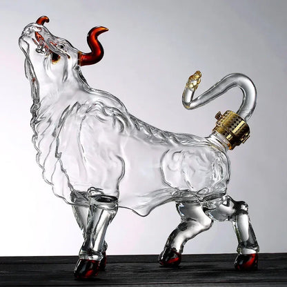 Unique Bull Shaped Glass Decanter
