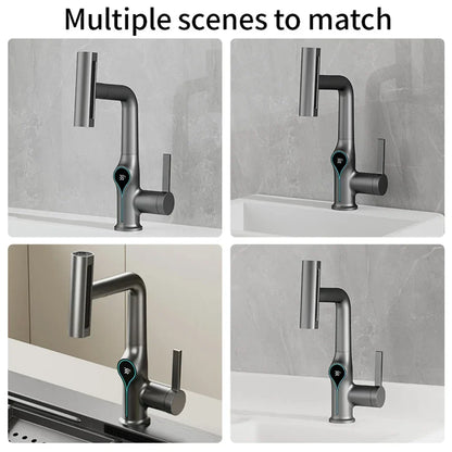 Modern Bathroom Faucet with Touch Display and Spray Nozzle