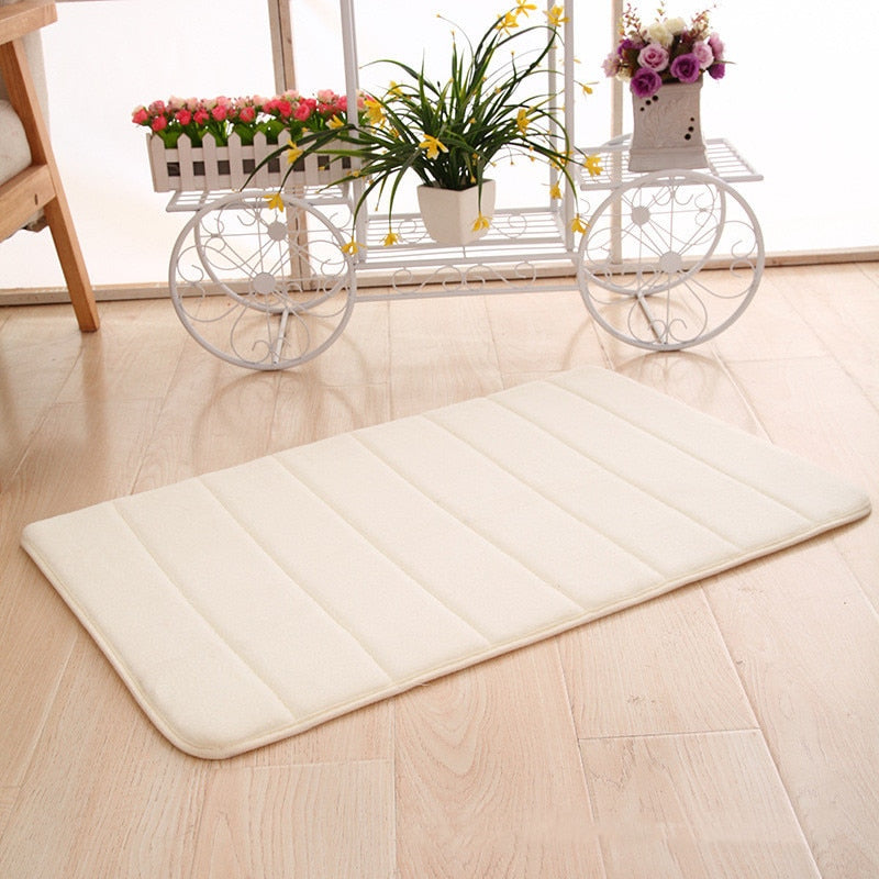 Plush Memory Foam Bath Mat with Anti Slip Bottom