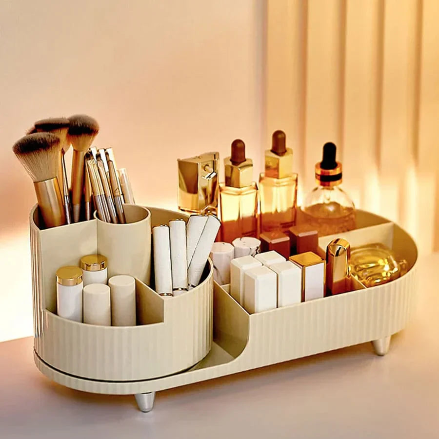 Premium Cosmetic Storage with Compact Rotating Case